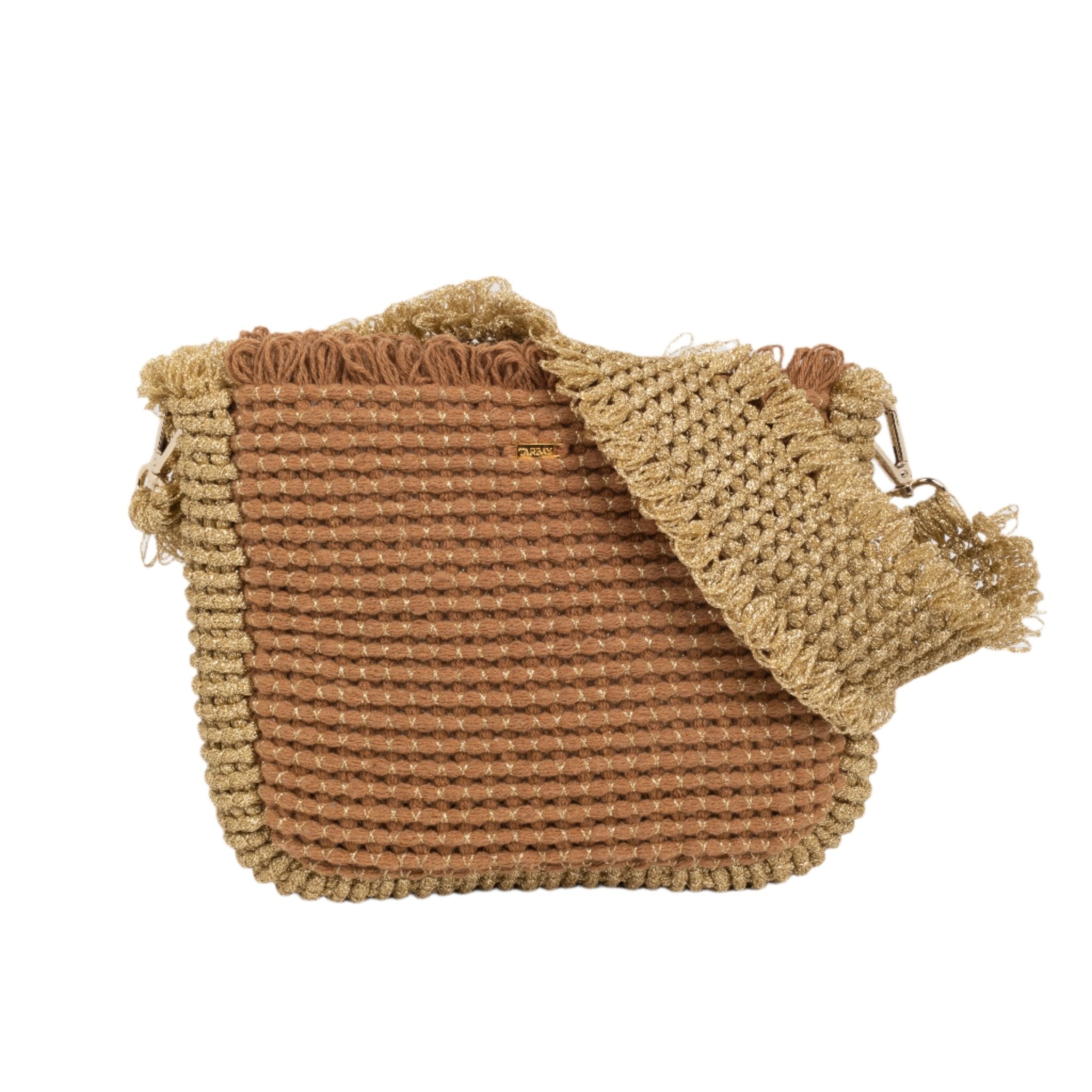 Gossypium Shoulder Bag #2 - Tobacco & Gold Shoulder & Crossbody Bags TARBAY