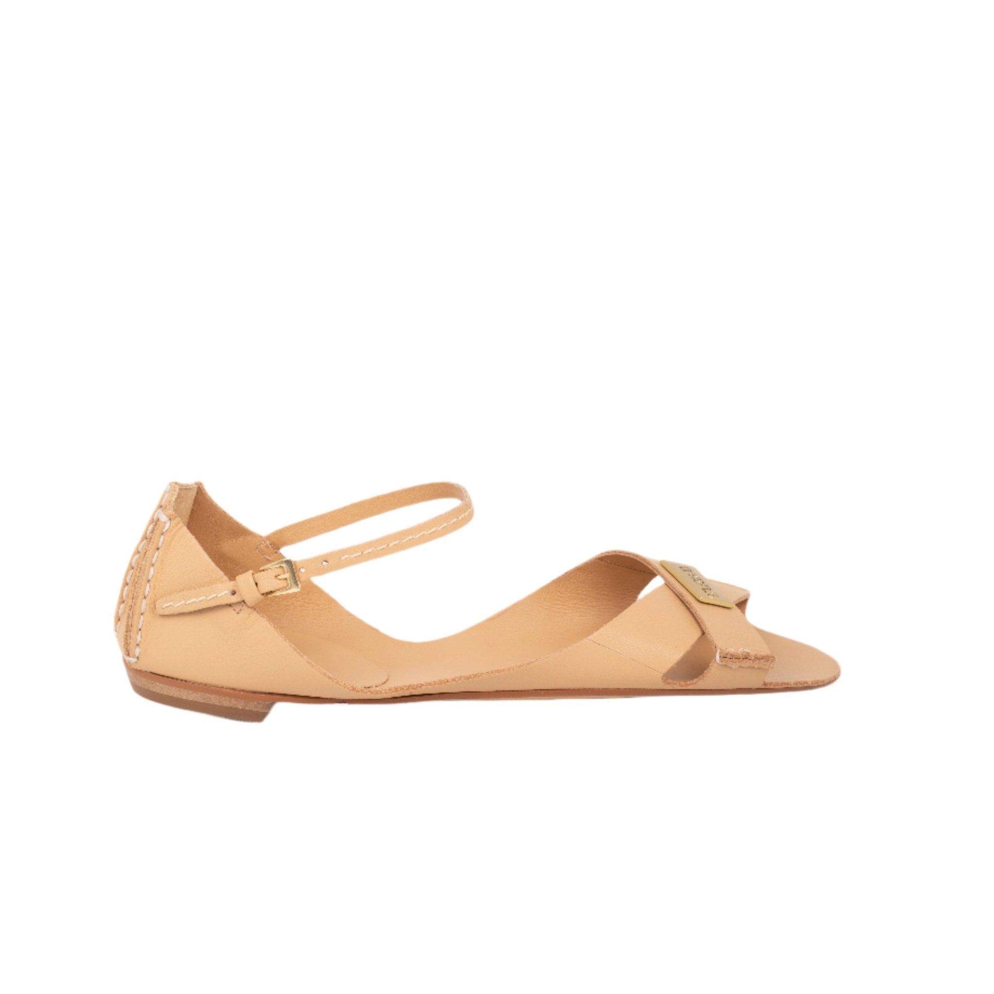 Tajali Leather Sandals - Toast Tajali Flats TARBAY