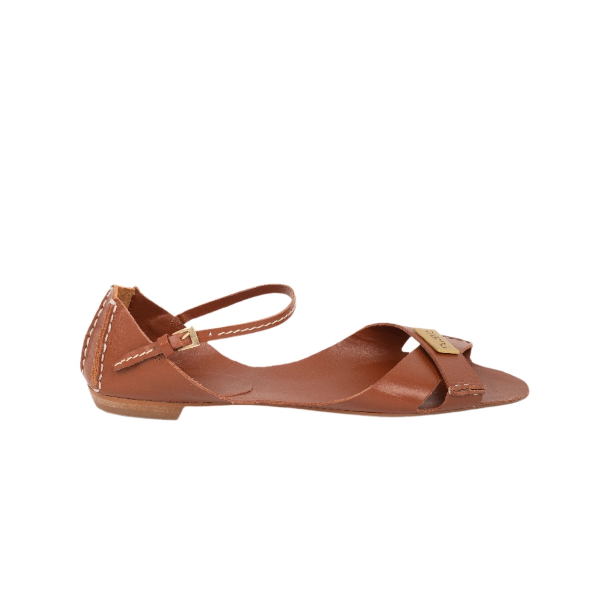Tajali Leather Sandals - Tan Tajali Flats TARBAY