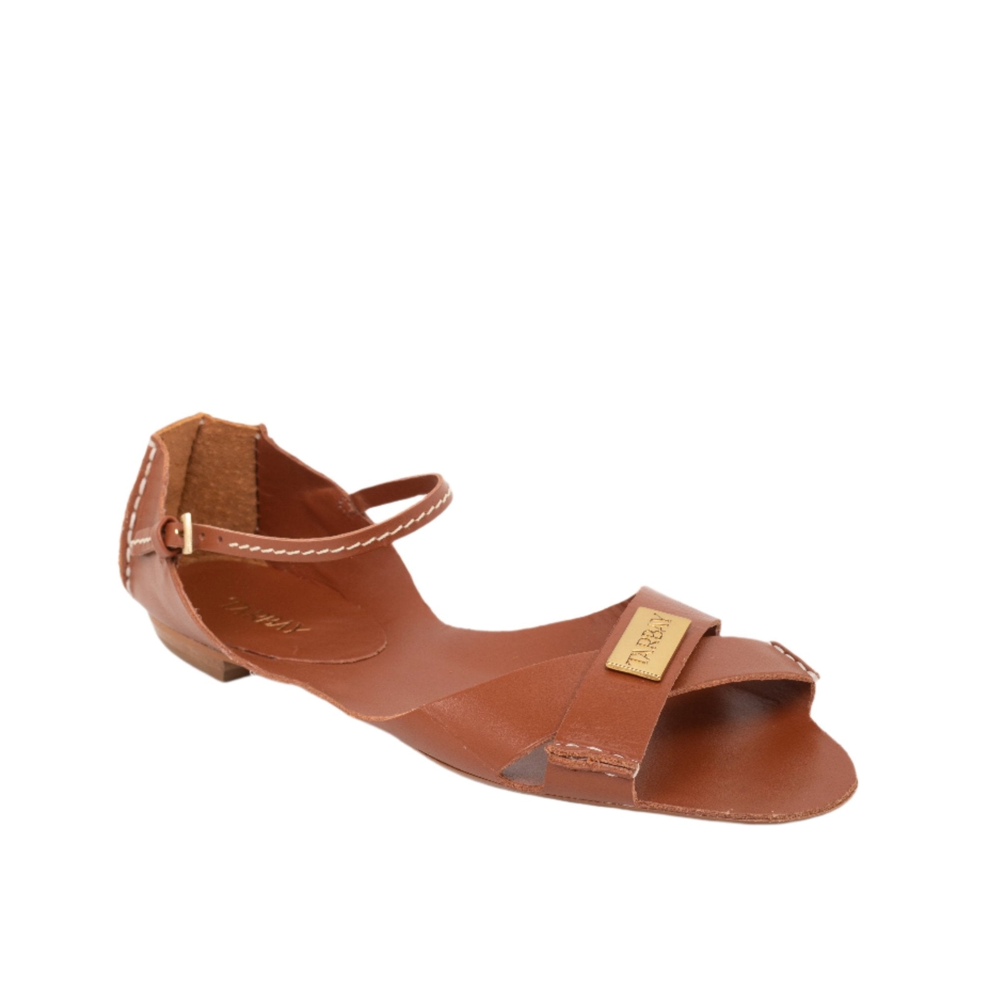 Tajali Leather Sandals - Tan Tajali Flats TARBAY