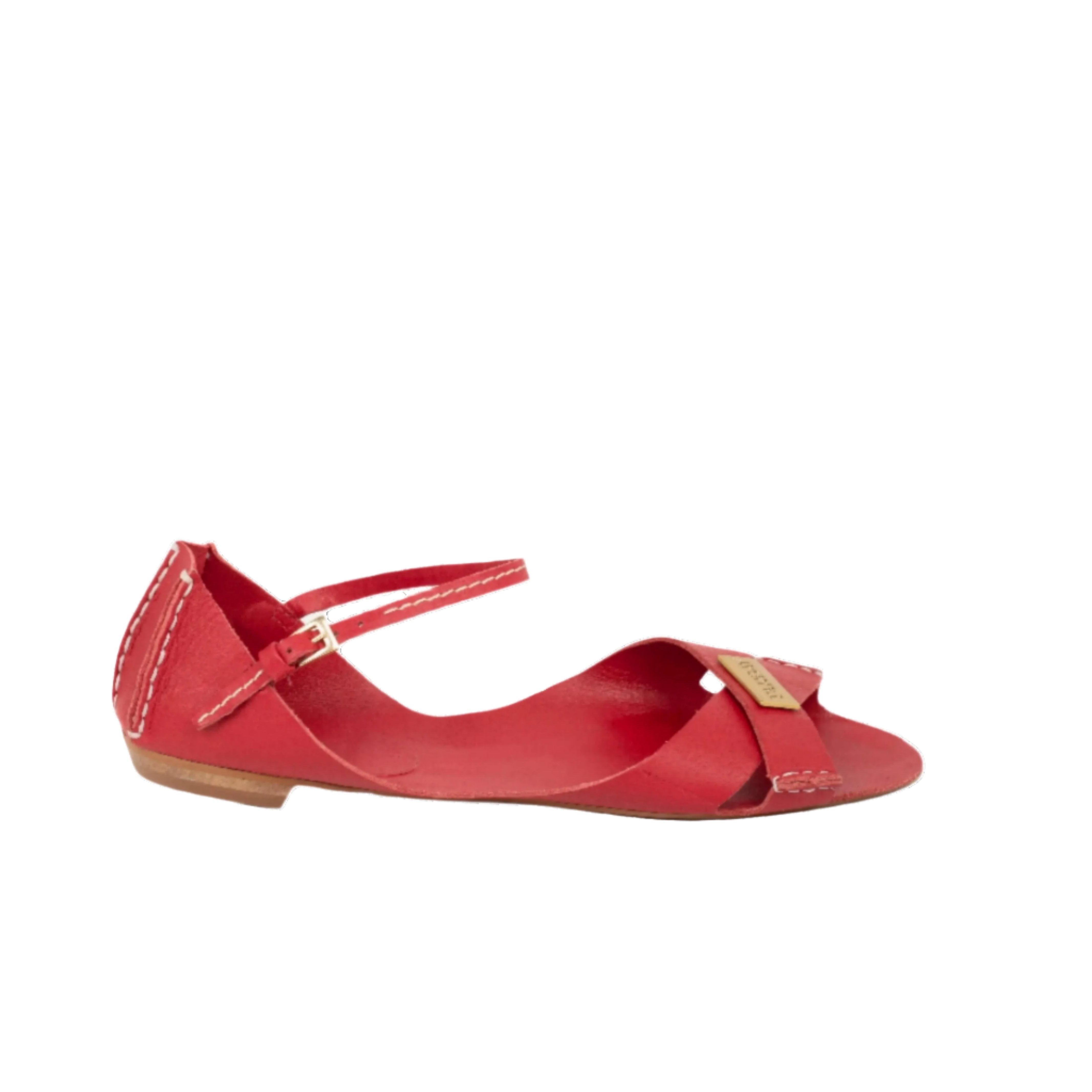 Tajali Leather Sandals - Cherry Bomb Tajali Flats TARBAY
