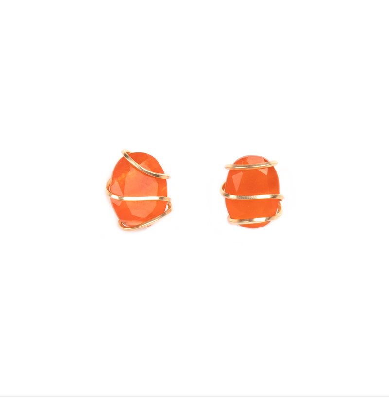 Domenica Earrings #2 (15mm) - Carnelian Earrings TARBAY   