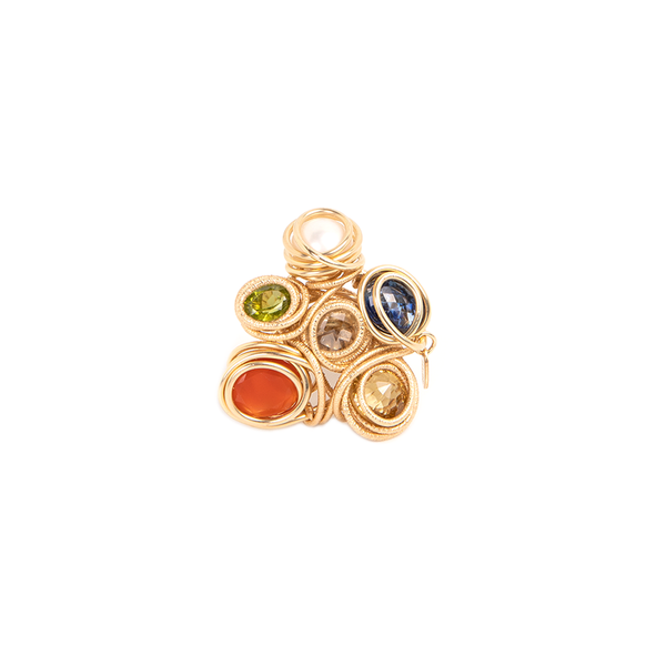 Carmencita Ring #7 (35mm) - Carnelian, Citrine, Peridot, Aquamarine, Kyanite, Pearl Rings TARBAY   
