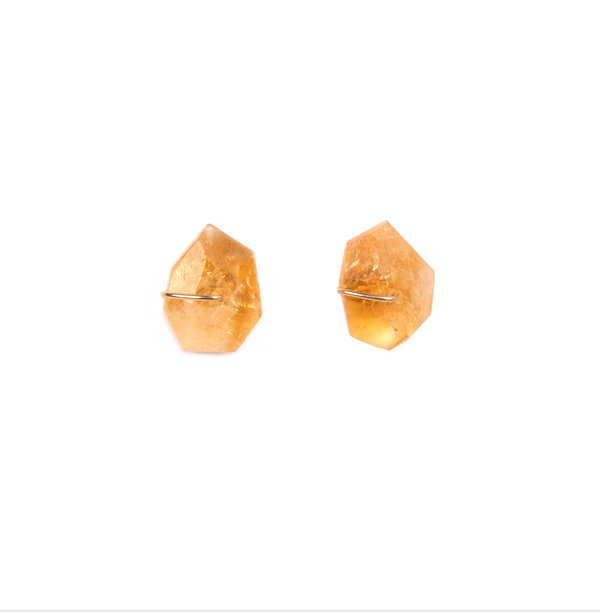 Gyros Earrings #1 (15mm) - Citrine Earrings TARBAY   