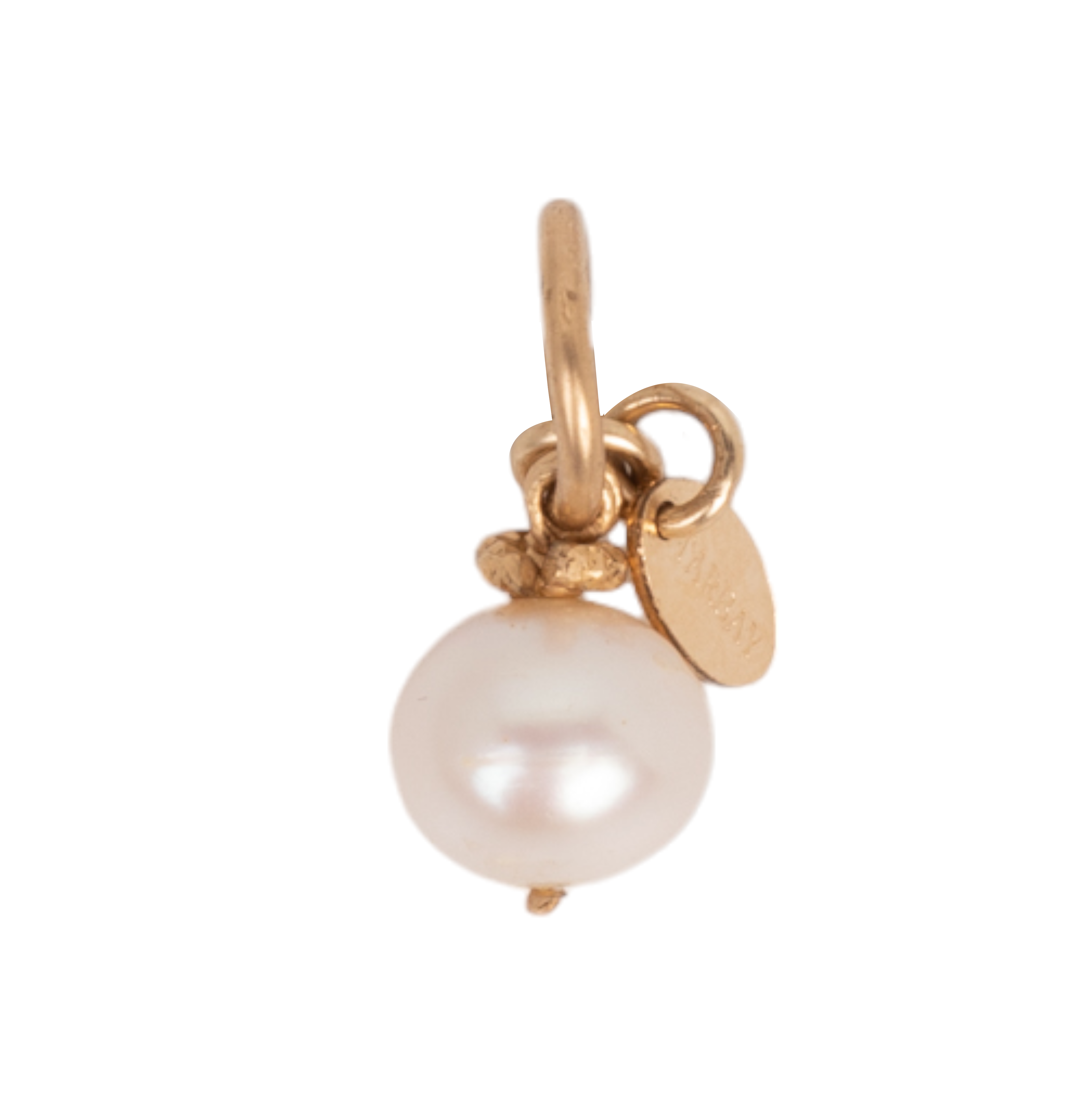 Pearl Charms #2 (8mm) - White Pearl & Yellow Gold Charms TARBAY   