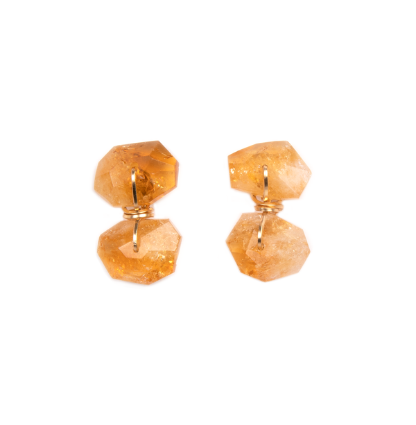 Gyros Earrings #2 (25mm) - Citrine Earrings TARBAY   