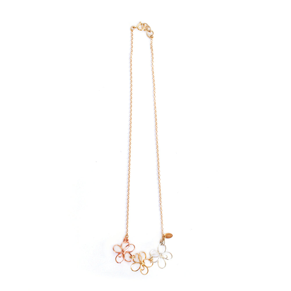 Petalos Exoticos Triple Necklace (15mm) - 14K Gold-Filled & Sterling Silver Necklaces TARBAY
