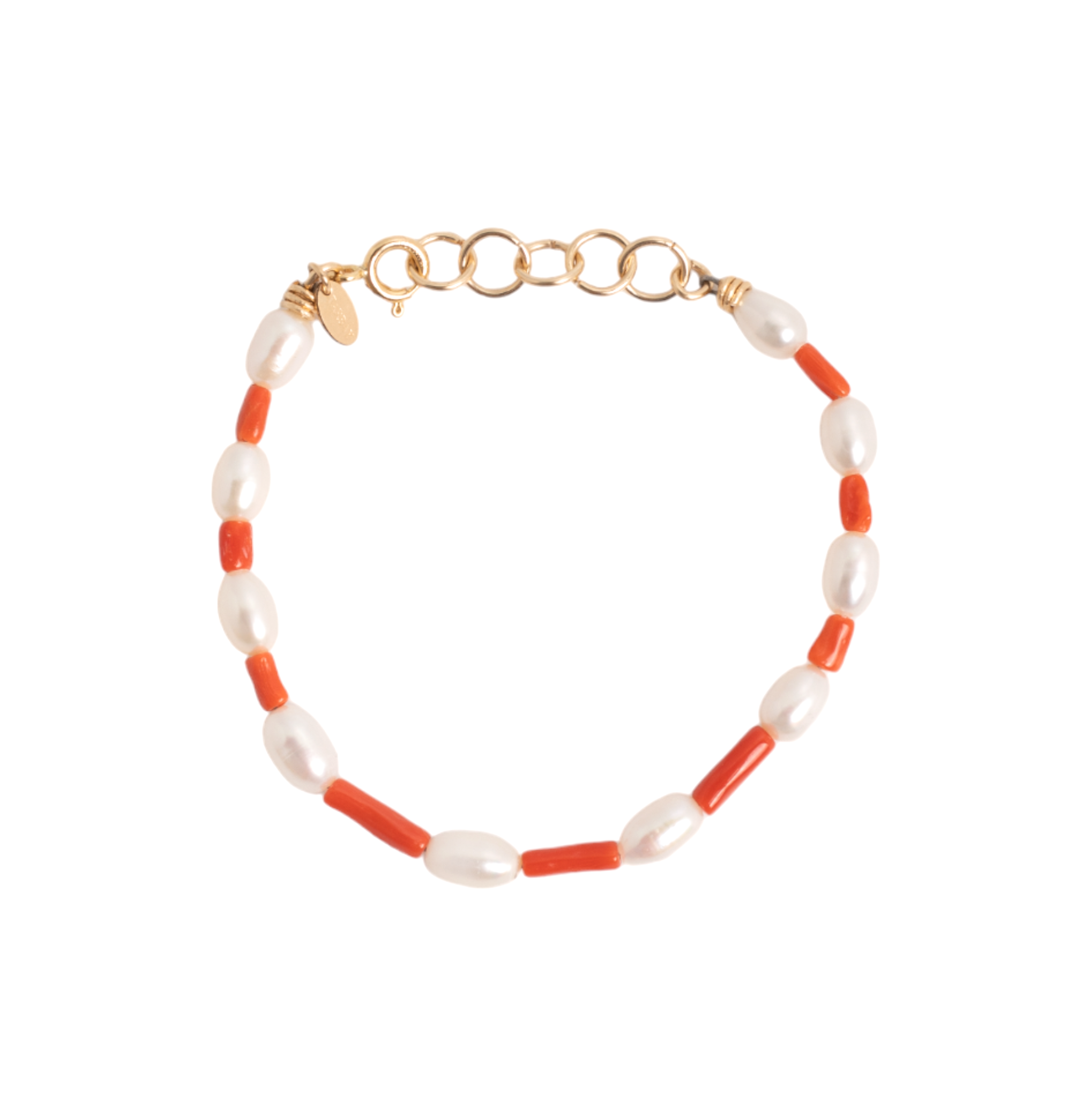 Cotula Bracelet #2 - Pearl & Red Coral Bracelets TARBAY   