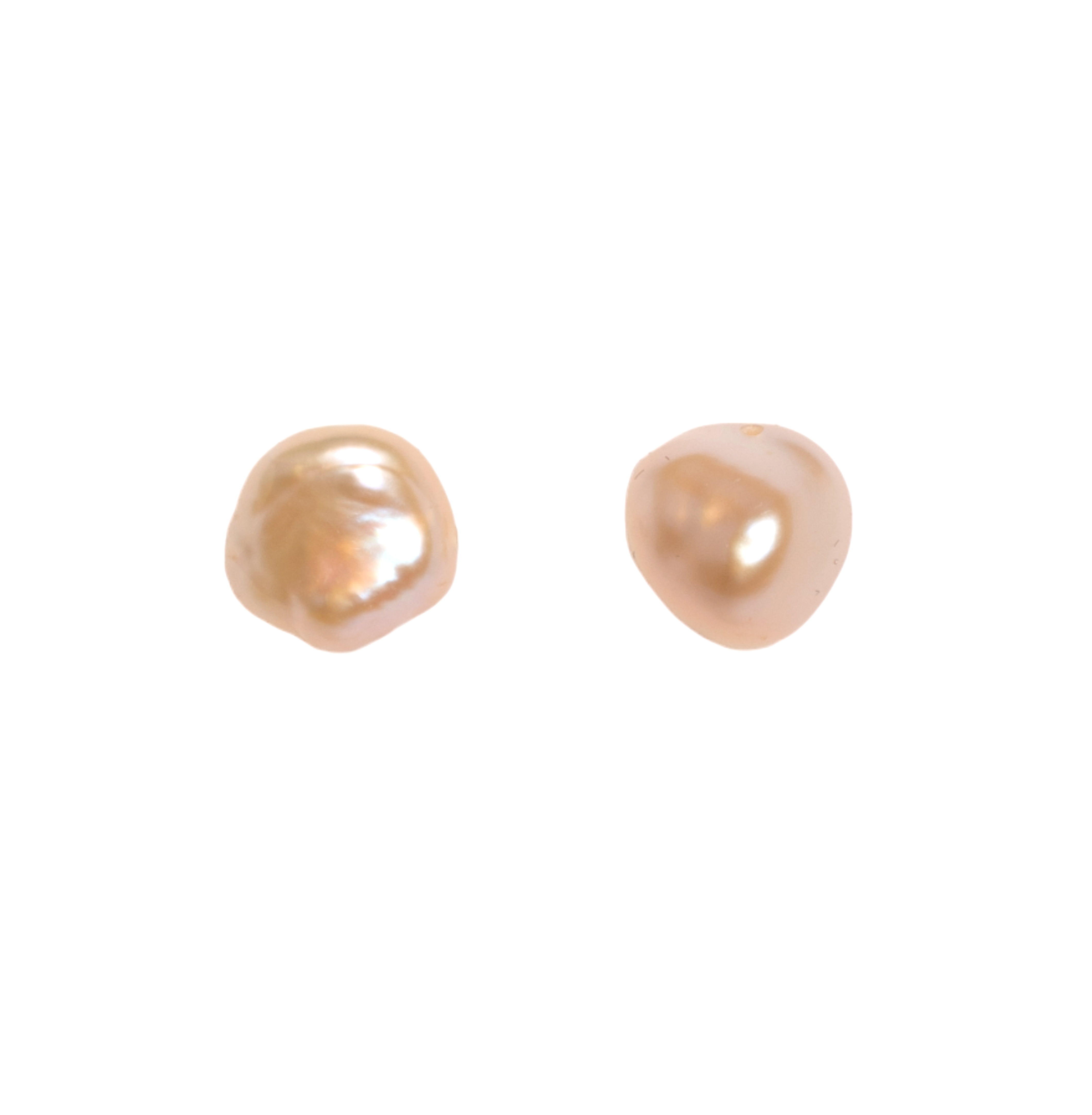 Barroca Earrings #1 (10mm) - Salmon Pearl Earrings TARBAY   