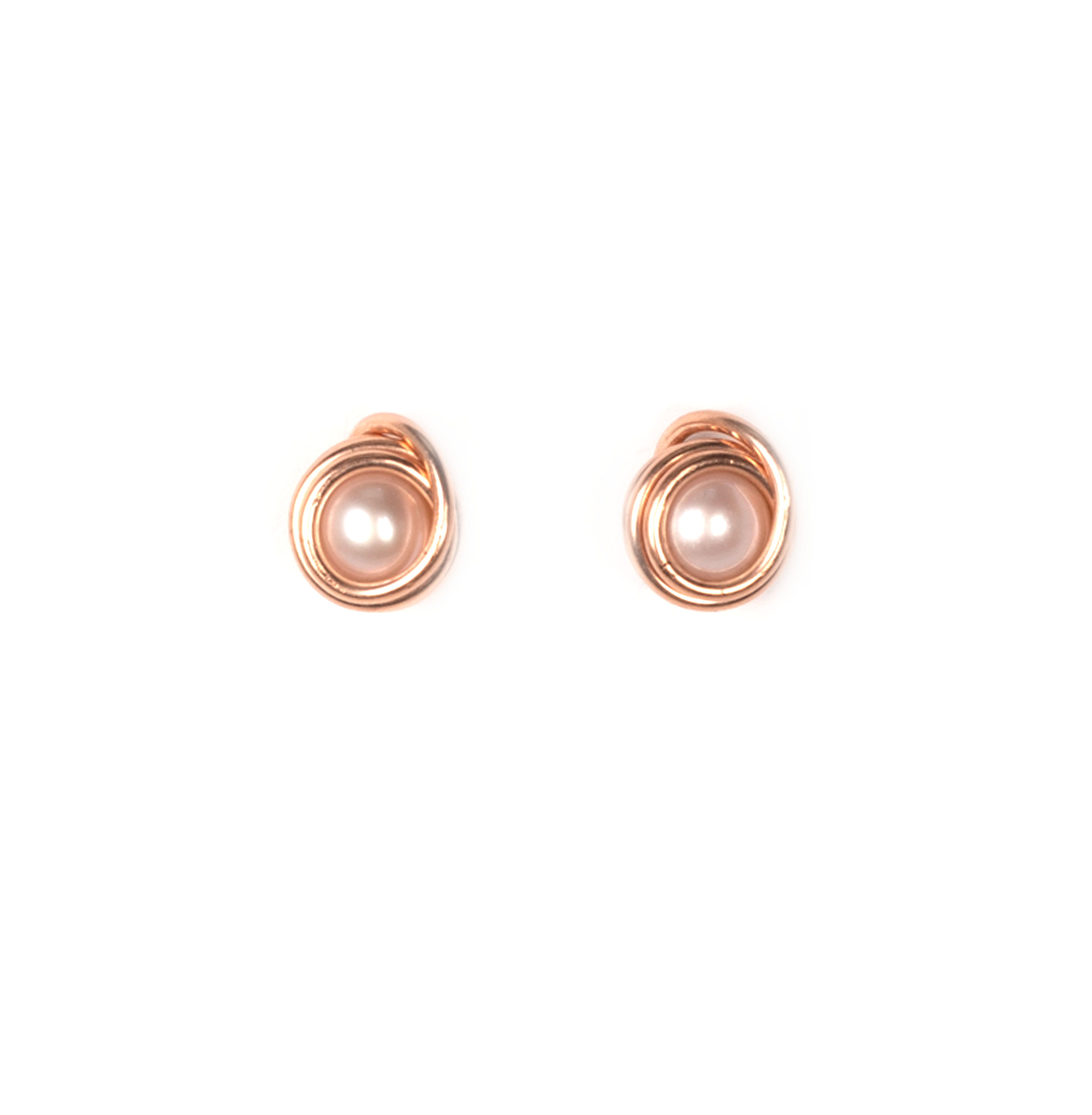 Carmencita Stud Earrings #1 (8mm) - Pearl & Rose Gold Earrings TARBAY   