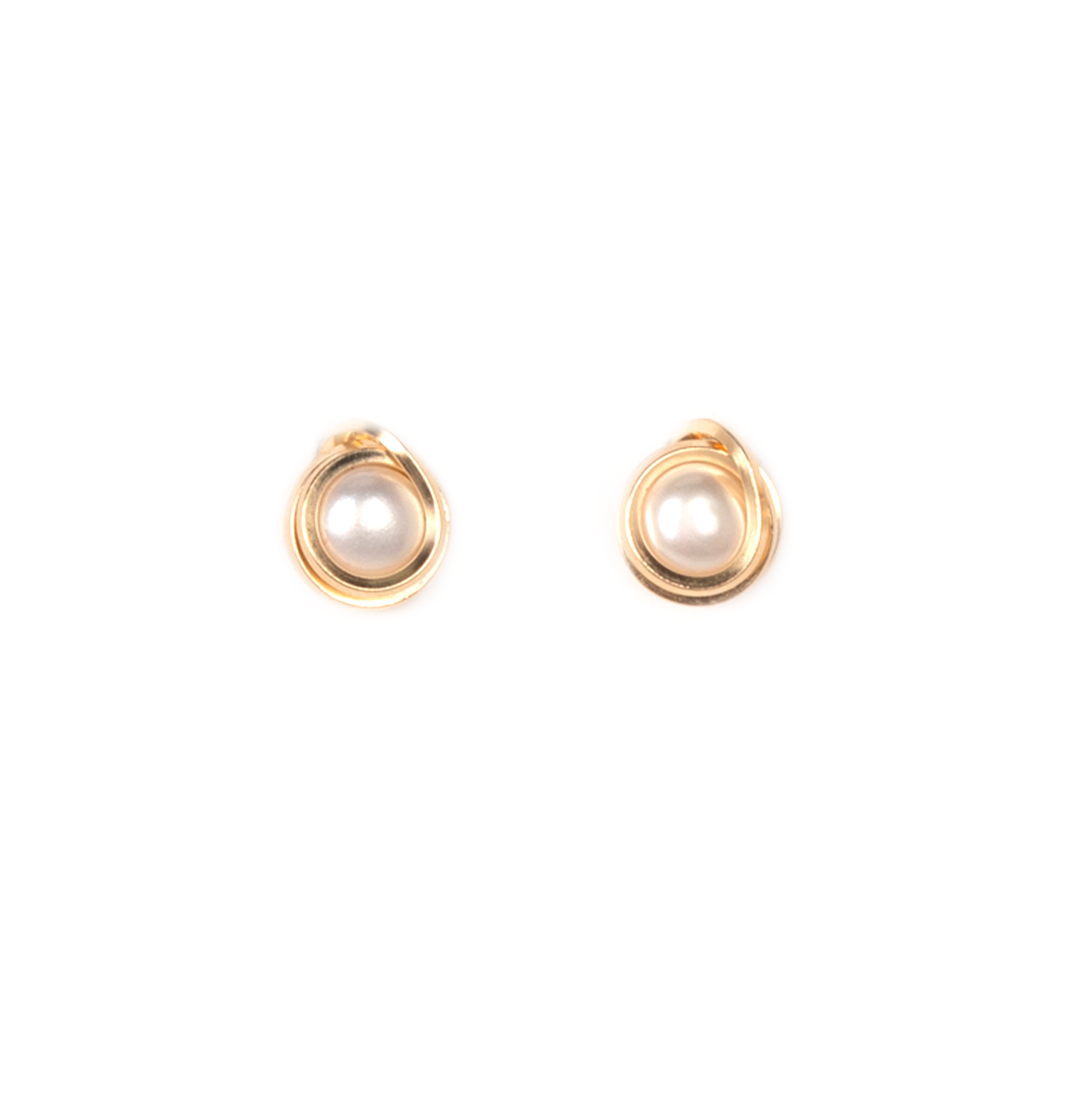 Carmencita Earrings #2 (6mm) - Pearl & Yellow Gold Earrings TARBAY   