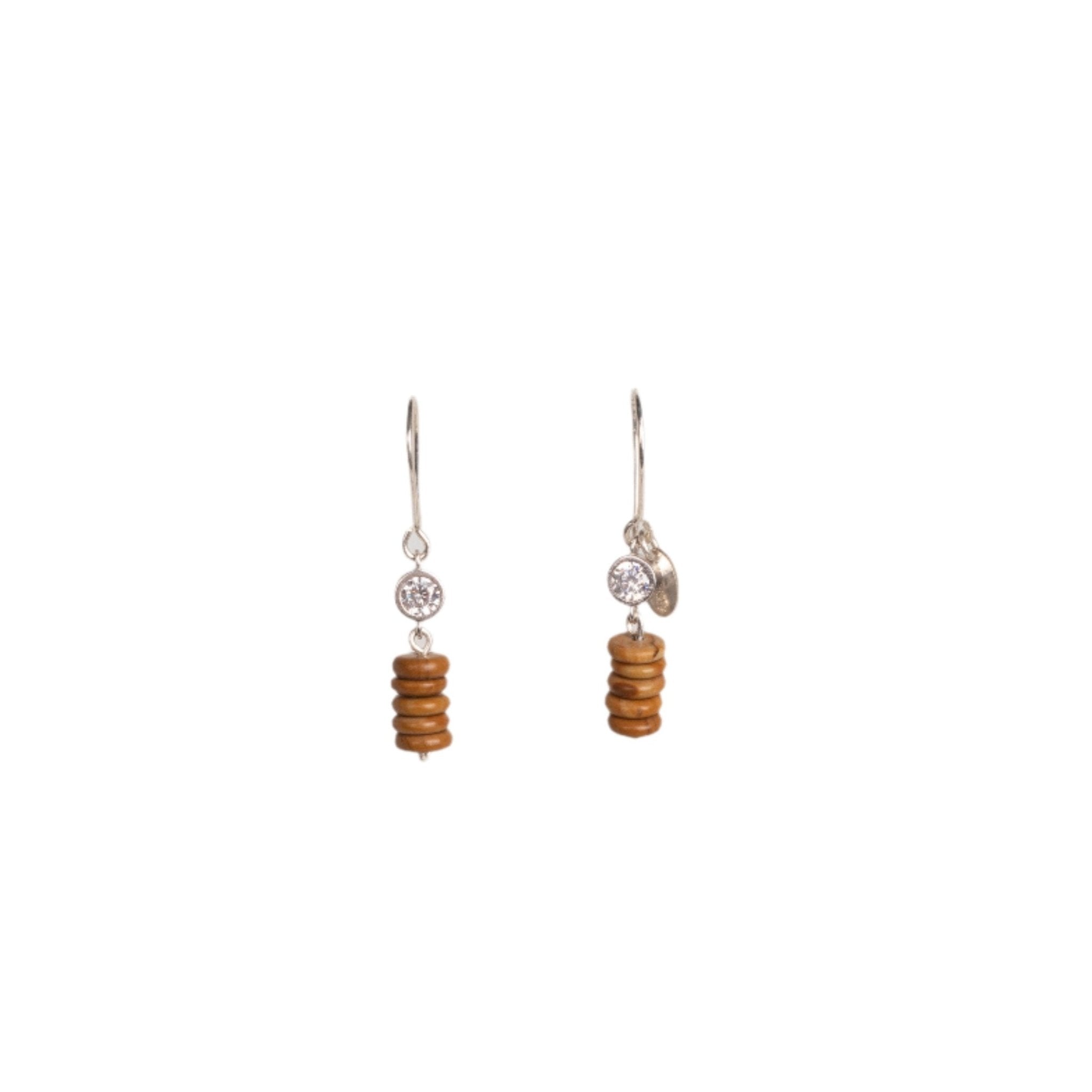 Zircon Earrings #2 (30mm) - Jasper & Zircon Earrings TARBAY
