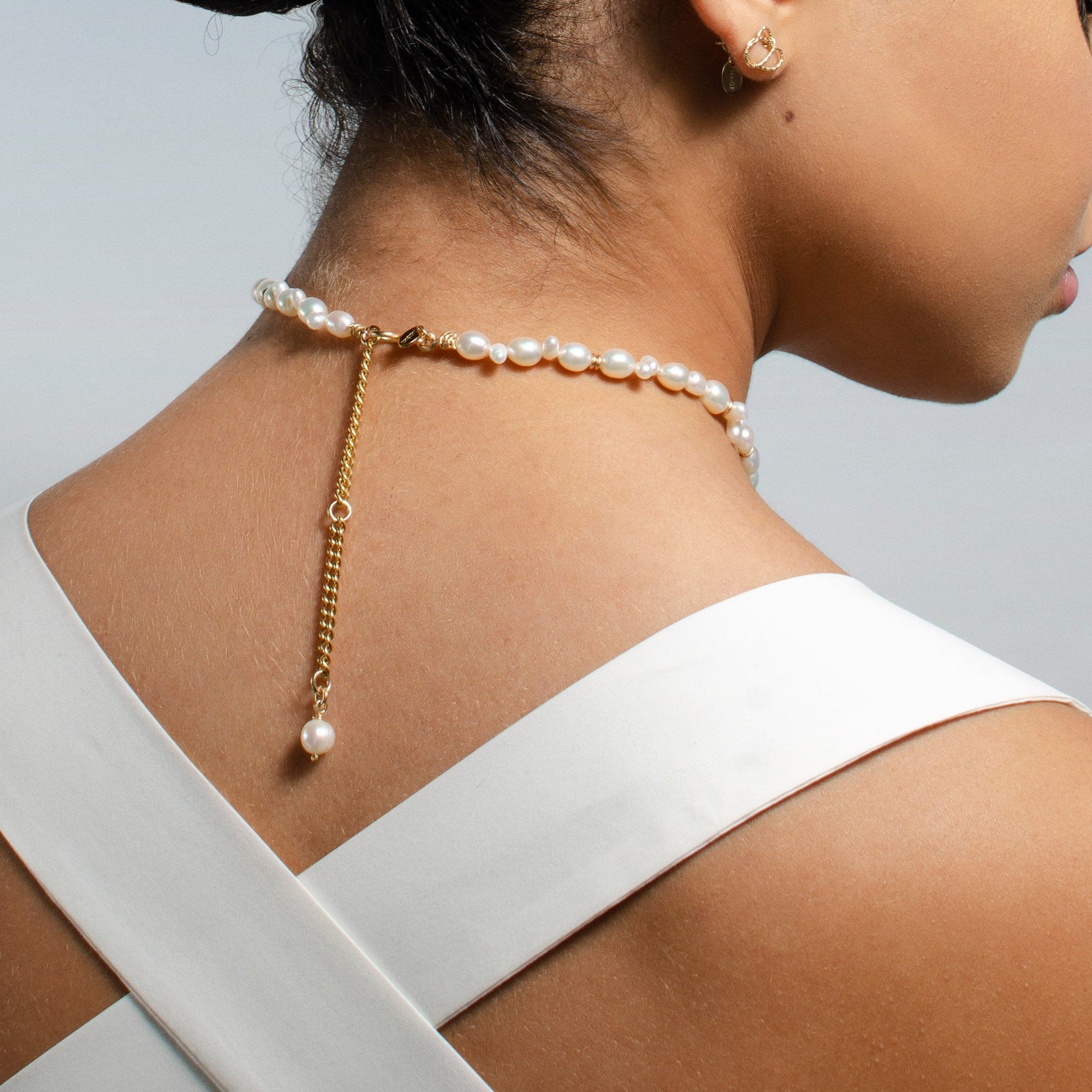 Morgan Necklace (45cm) - Pearl & 14K Gold-Filled Necklaces TARBAY