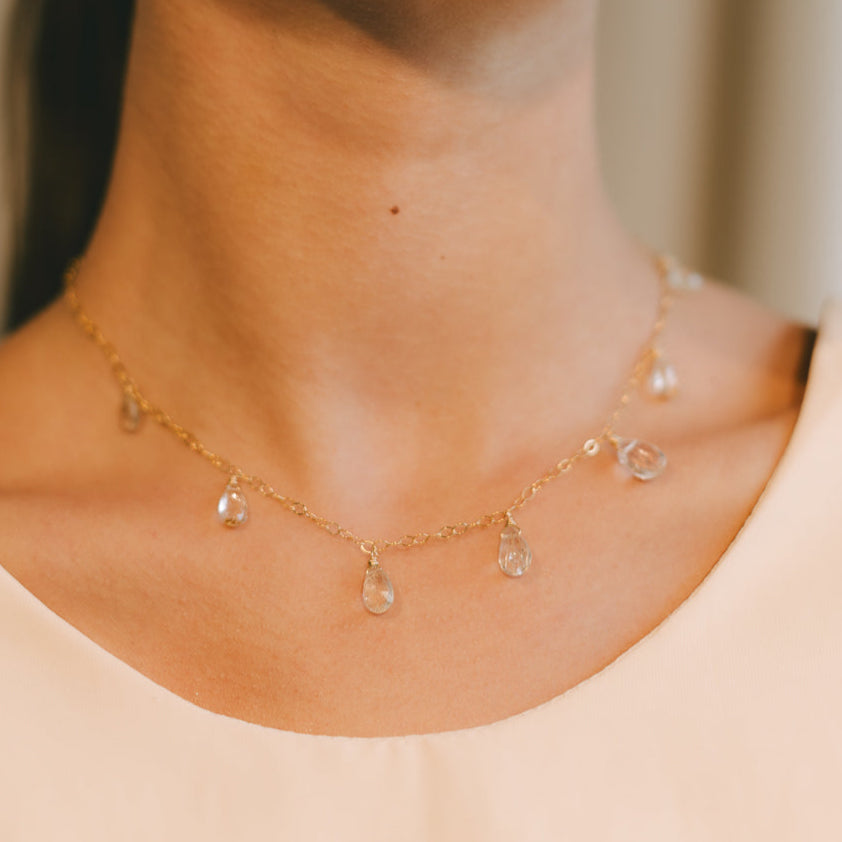 Pensamientos Necklace #2 - Rutilated Quartz & 14K Gold-Filled