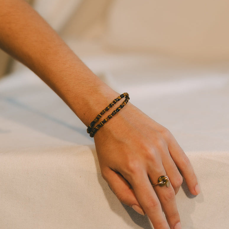 Melao Bracelet #1 - Garnet, Tiger's Eye & 14K Gold-Filled