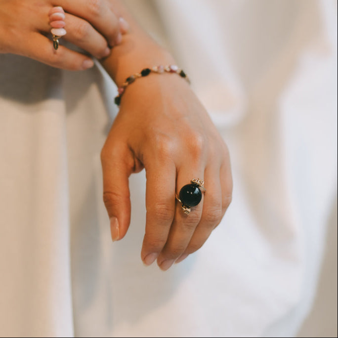 Nerea Ring #1 - Agate & 14K Gold-Filled