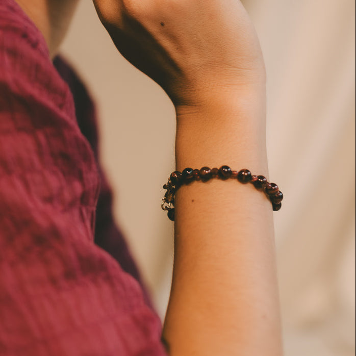 Encarnacion Bracelet #1 - Garnet, Tiger's Eye & 14K Gold-Filled