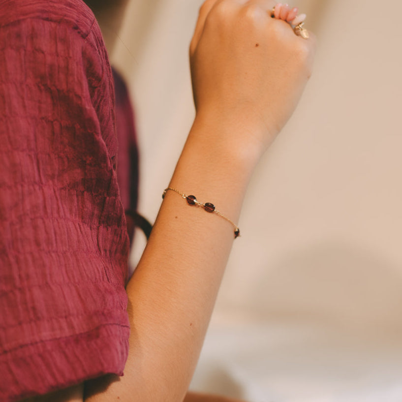 Laura Bracelet #1 - Garnet & 14K Gold-Filled