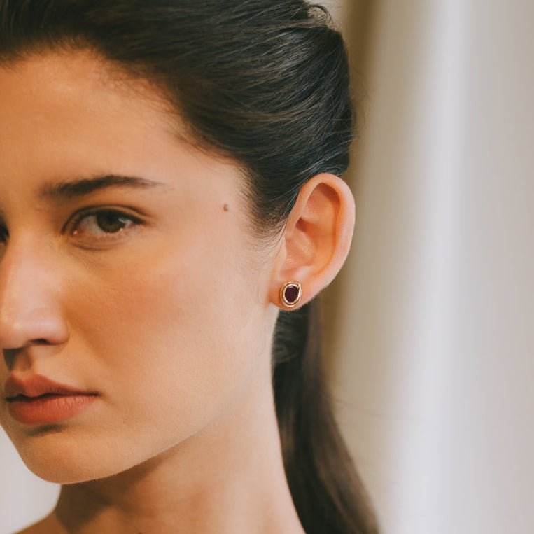Carmencita Earrings #2 (20mm) - Ruby & 14K Gold-Filled