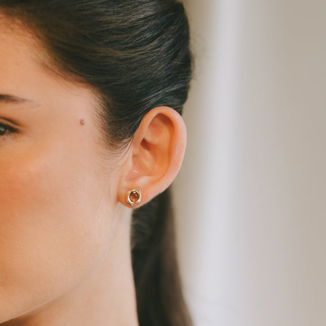 Carmencita Earrings #2 (10mm) - Tourmaline & 14K Gold-Filled