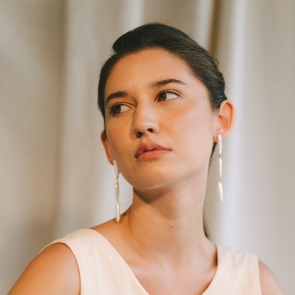 Akoya Earrings #7 (90mm) - White Pearl & 14K Gold-Filled Earrings FW25