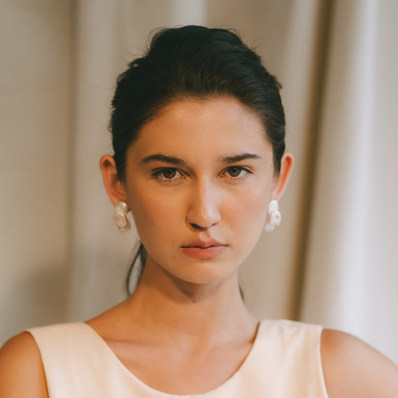 Odalys Earrings #1 (30mm) - Pearl Cay & 14K Gold-Filled Earrings FW25