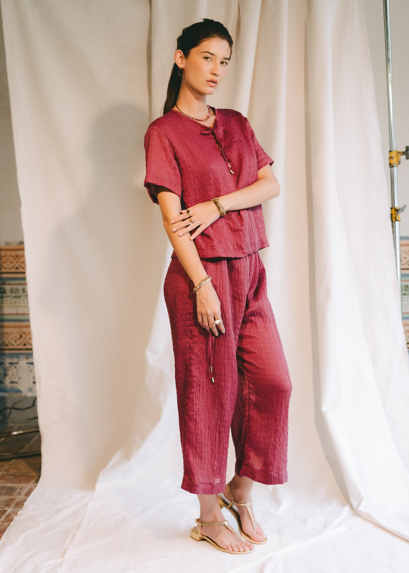 Azucena Pants - Cranberry