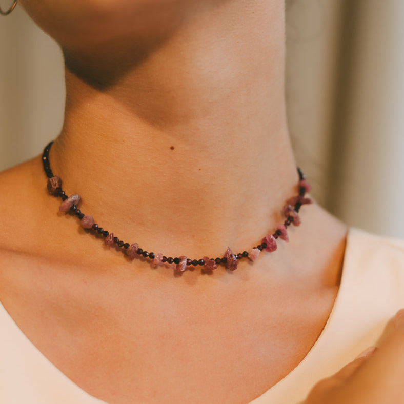 Andrea Necklace #1 - Garnet, Tourmaline & 14K Gold-Filled