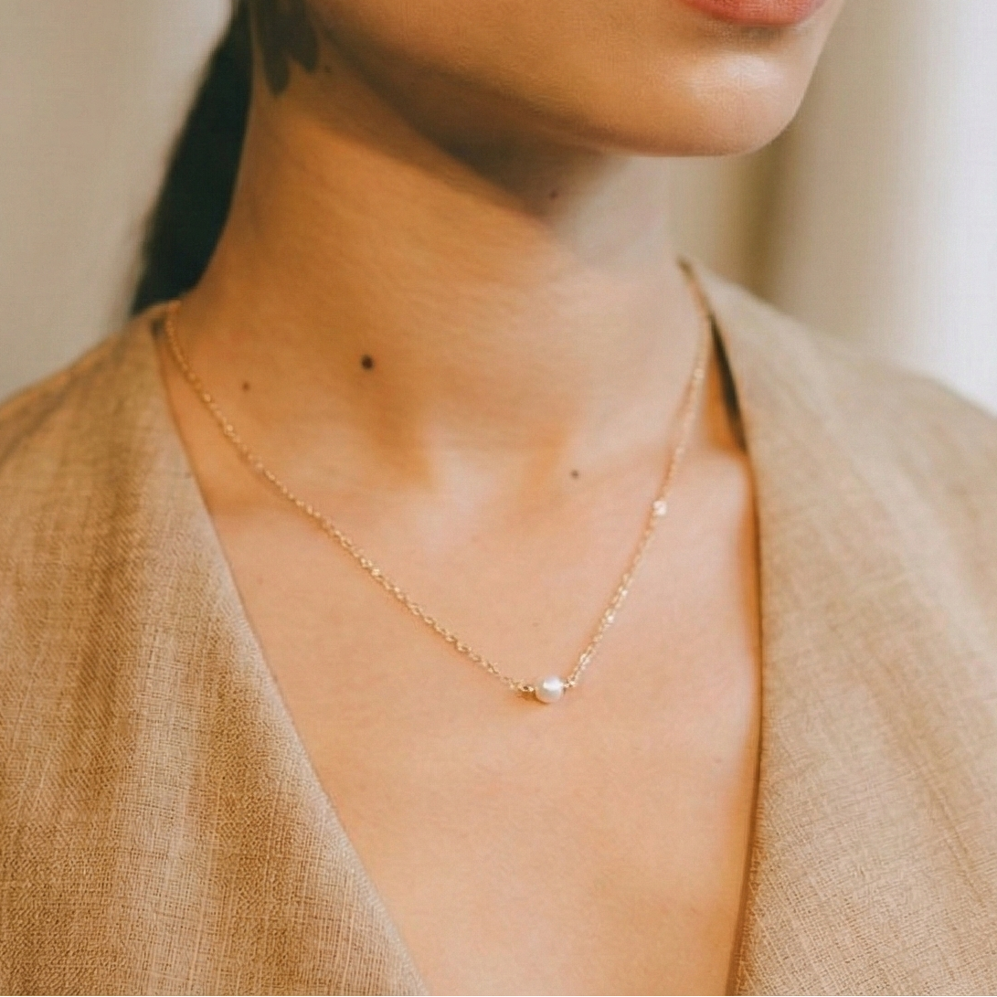 Single Pearl Necklace (4mm)