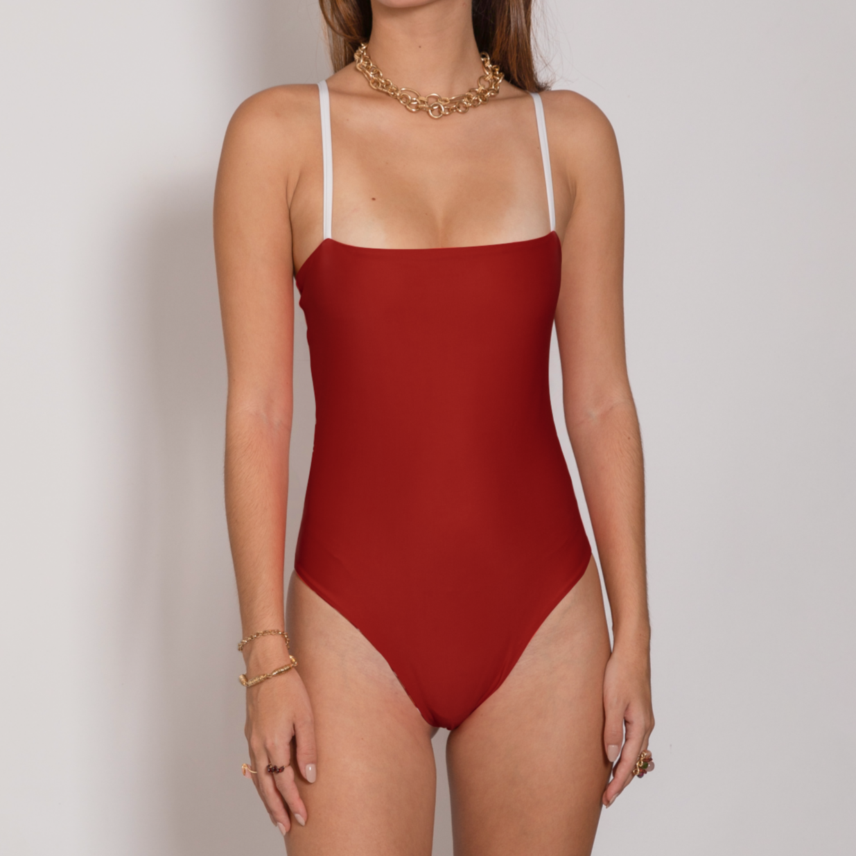 Paula Reversible Print Swimsuit - Brick & Red Wine  TARBAY   