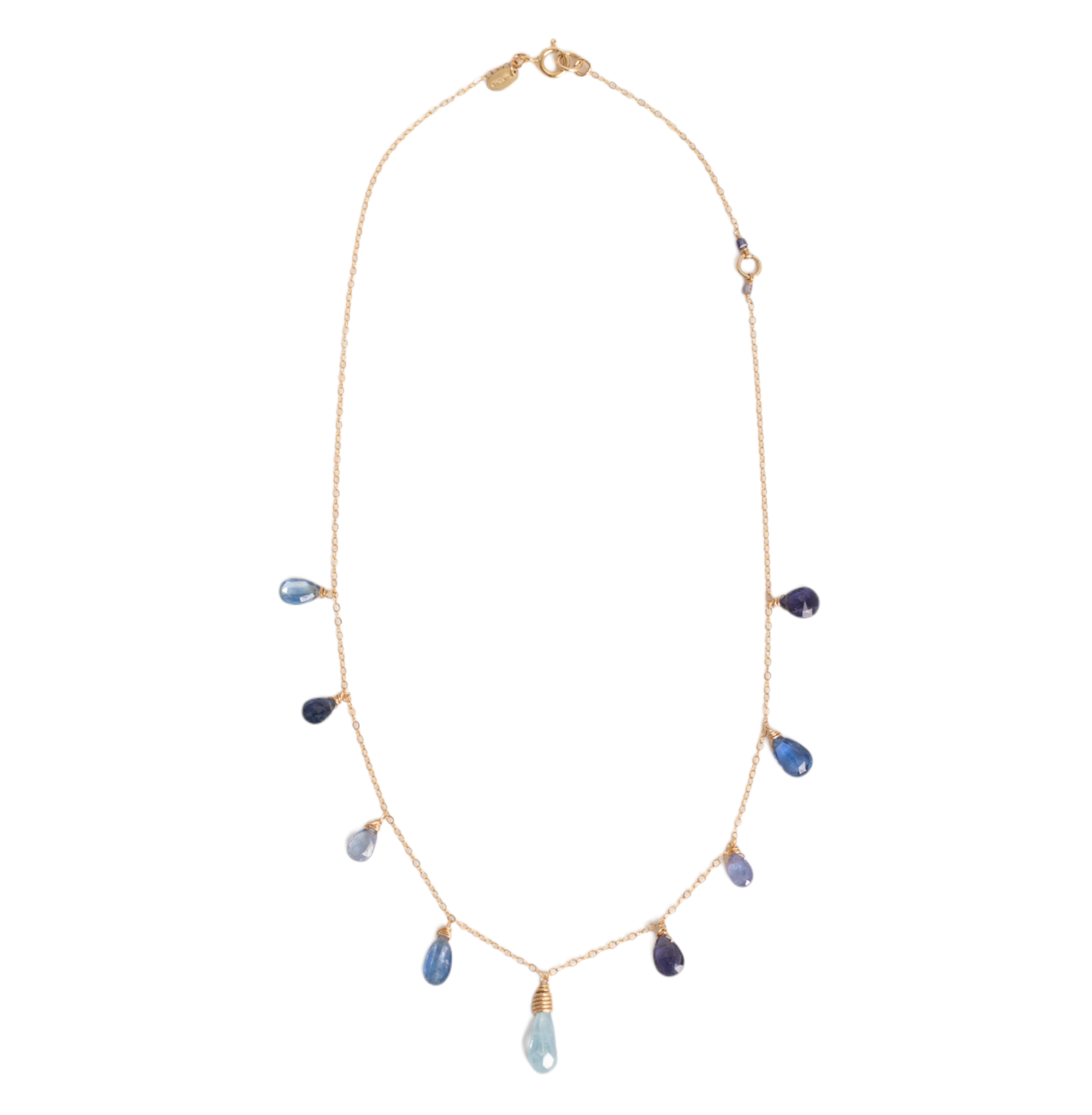 Pensamientos Necklace #1 - Aquamarine, Iolita, Tanzanite, Kyanite & Blue Saphire Necklaces TARBAY   