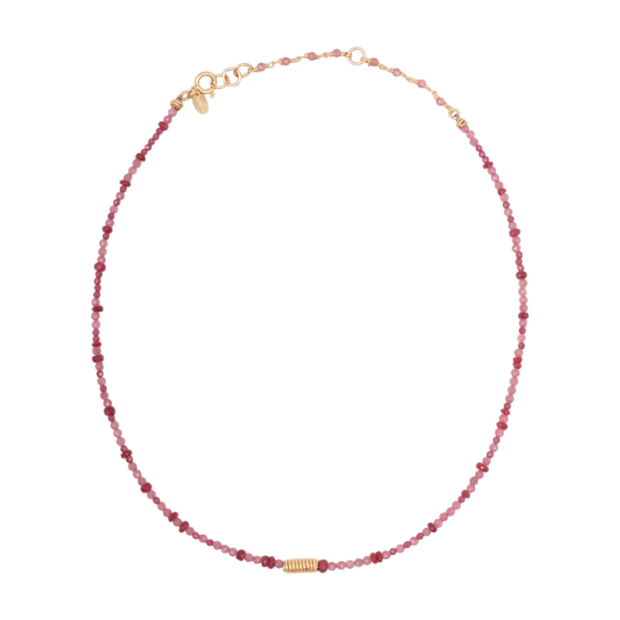 Diana Necklace #1 - Ruby, Tourmaline & 14K Gold-Filled Necklaces TARBAY