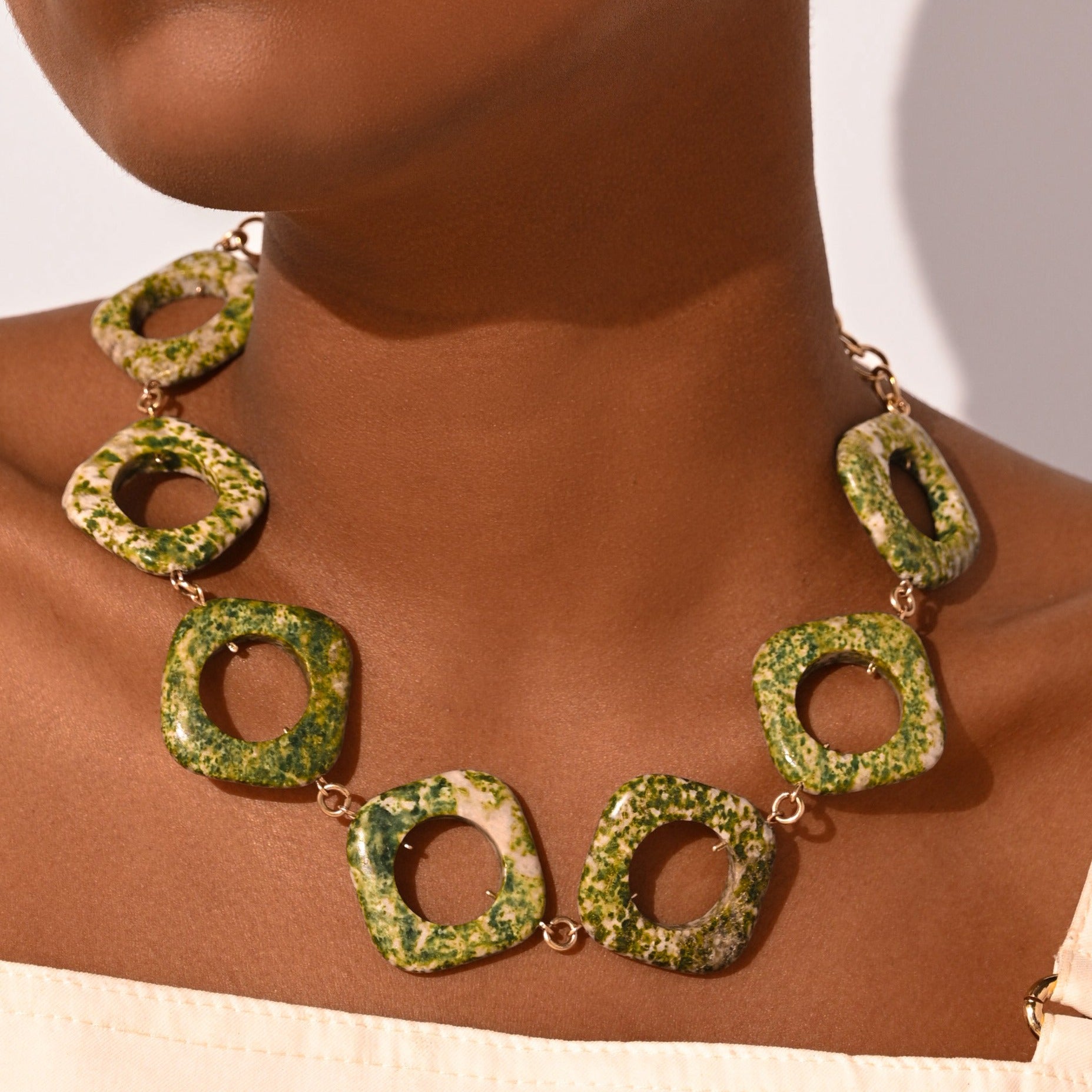 Hiedra Necklace - Jade Nefrita Verde Necklaces TARBAY   
