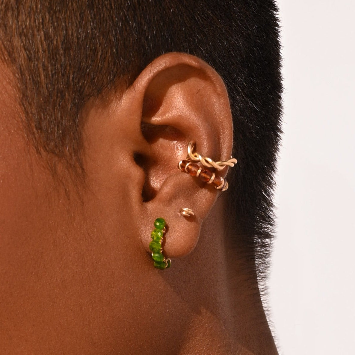 Cleopatra Hoop Earrings #1 (12mm) - Tsavorite Earrings TARBAY   