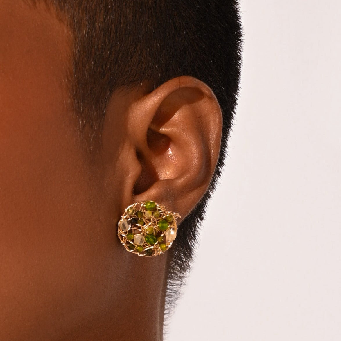 Aura Earrings #1 (20mm) - Amatista Verde & Tsavorite Earrings TARBAY   