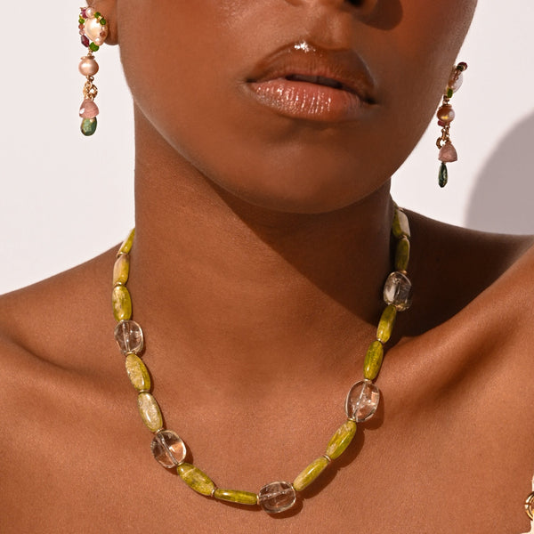 Jacinto Necklace - Kyanite Verde, Amatista Verde Necklaces TARBAY   