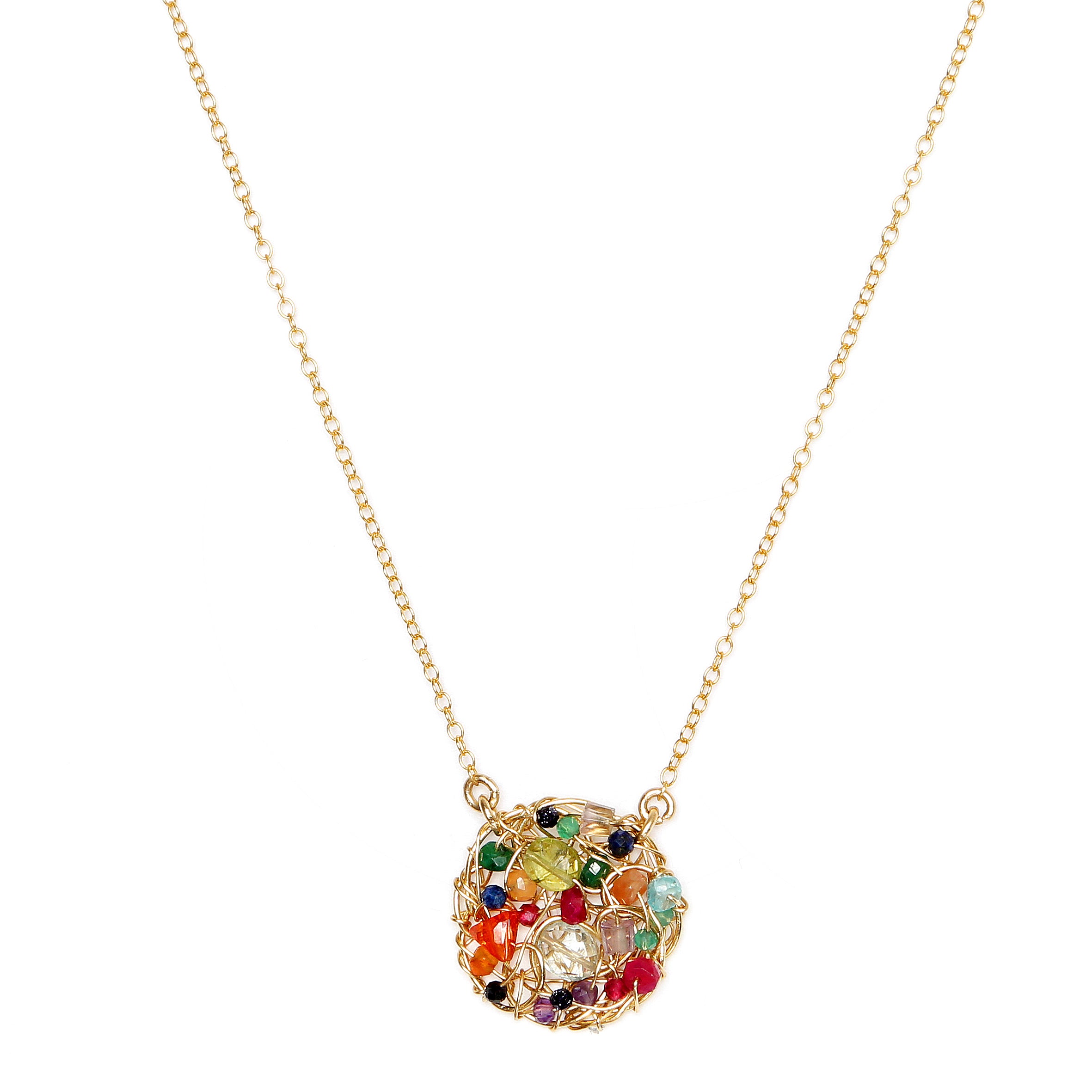 Aura Necklace #2 (15mm) - Multicolor Mix Gems Necklaces TARBAY   
