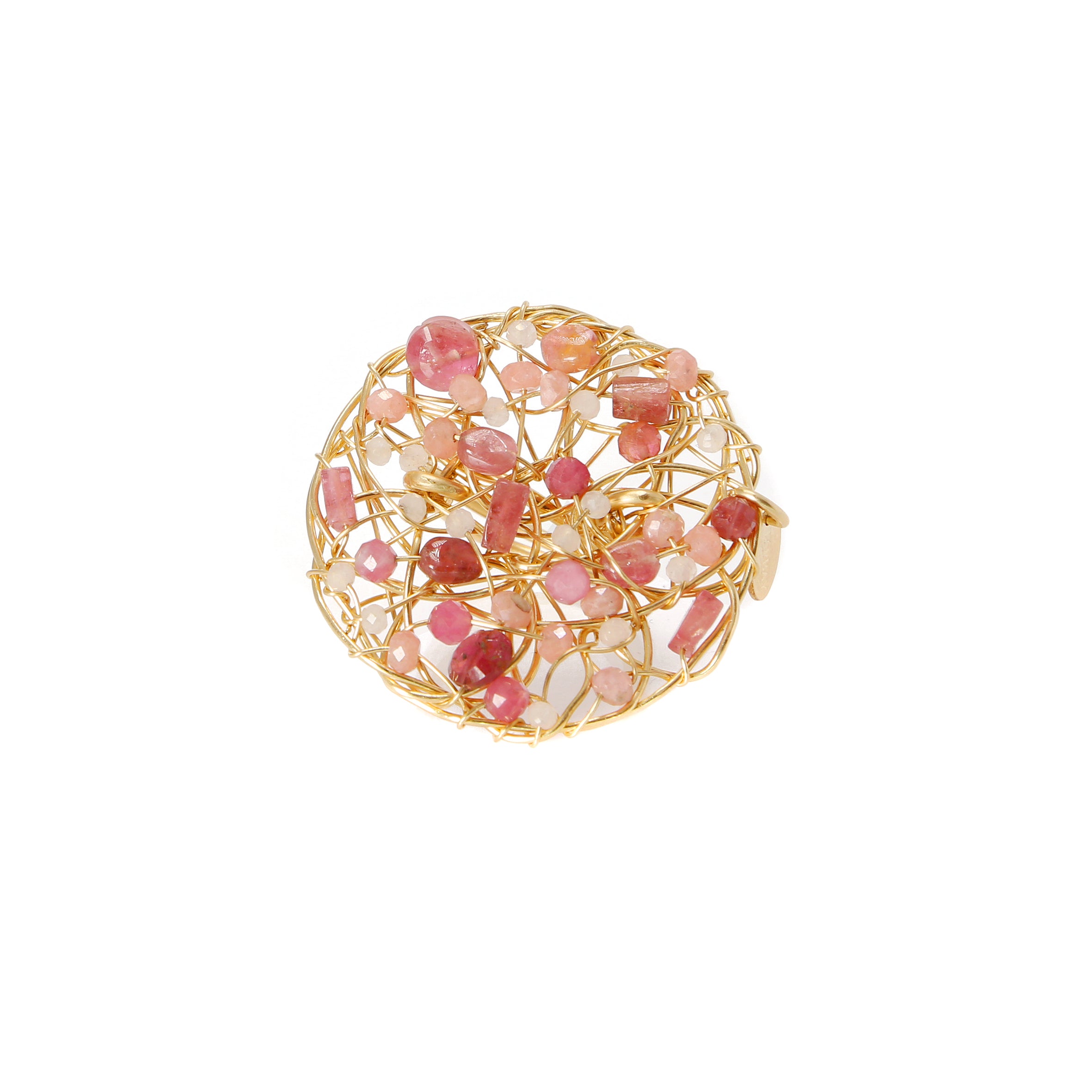 Aura Ring #1 (40mm) - Pink Mix Gems Rings TARBAY   