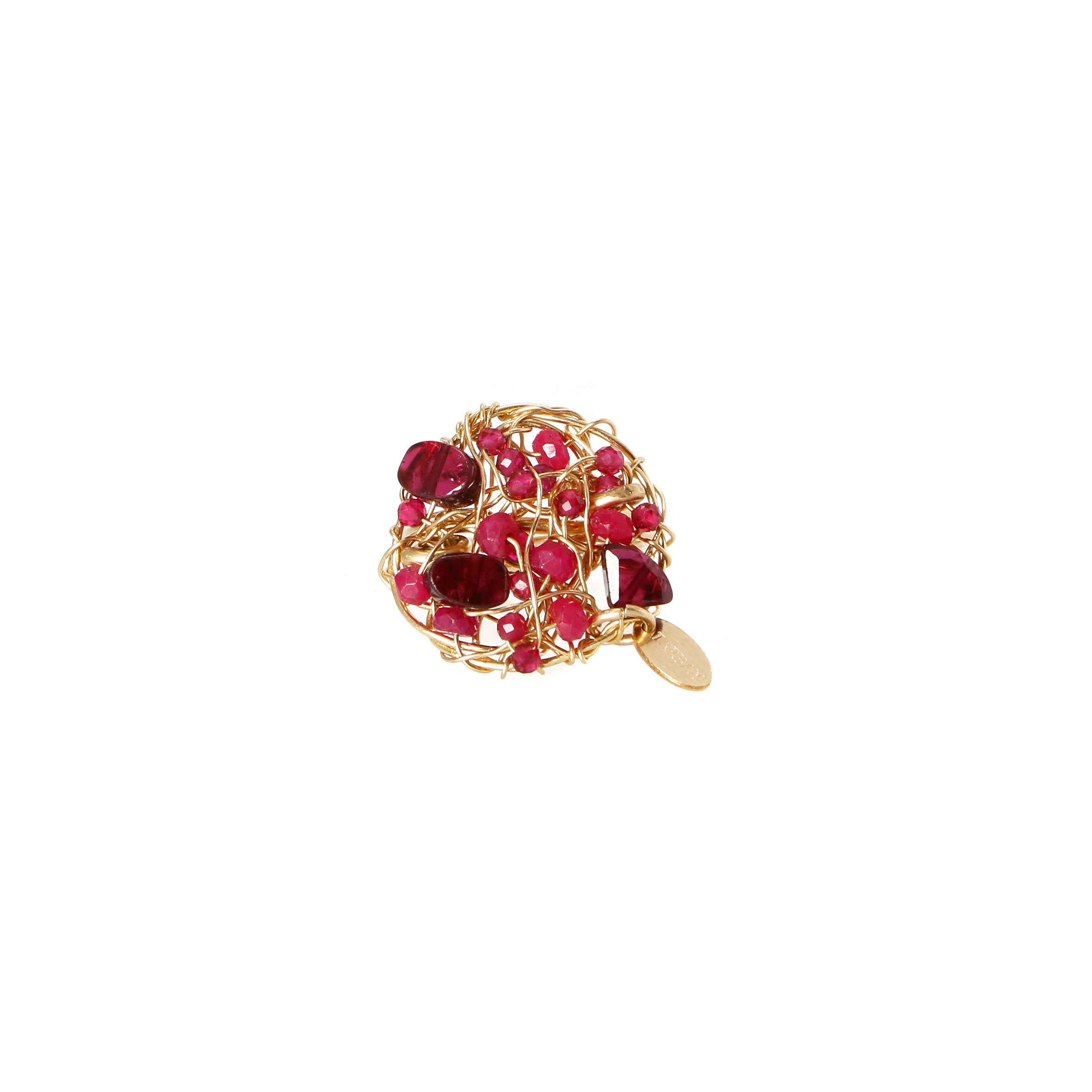 Aura Ring #1 (30mm) - Burgundy Mix Gems Rings TARBAY   