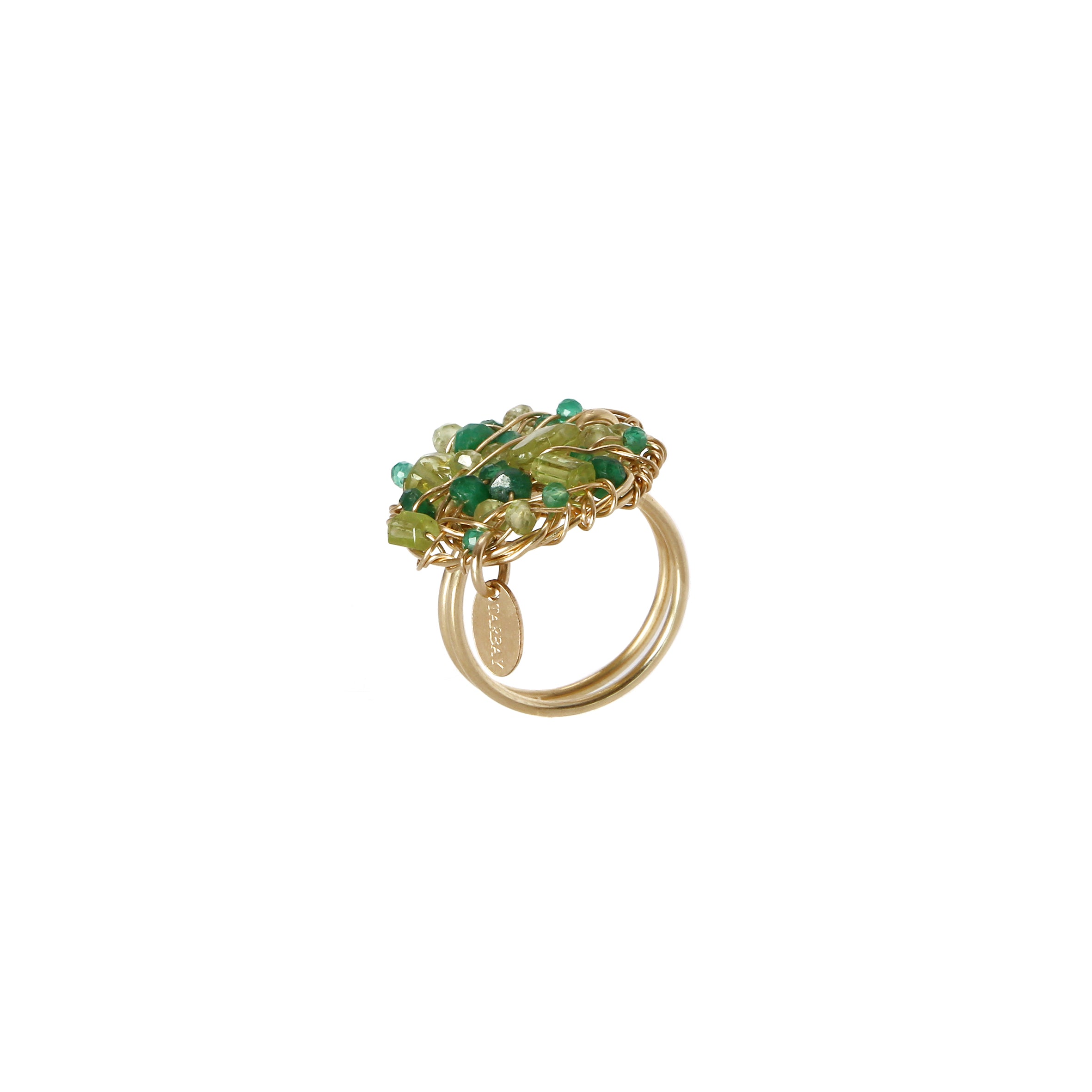 Aura Ring #1 (20mm) - Green Mix Gems Rings TARBAY   