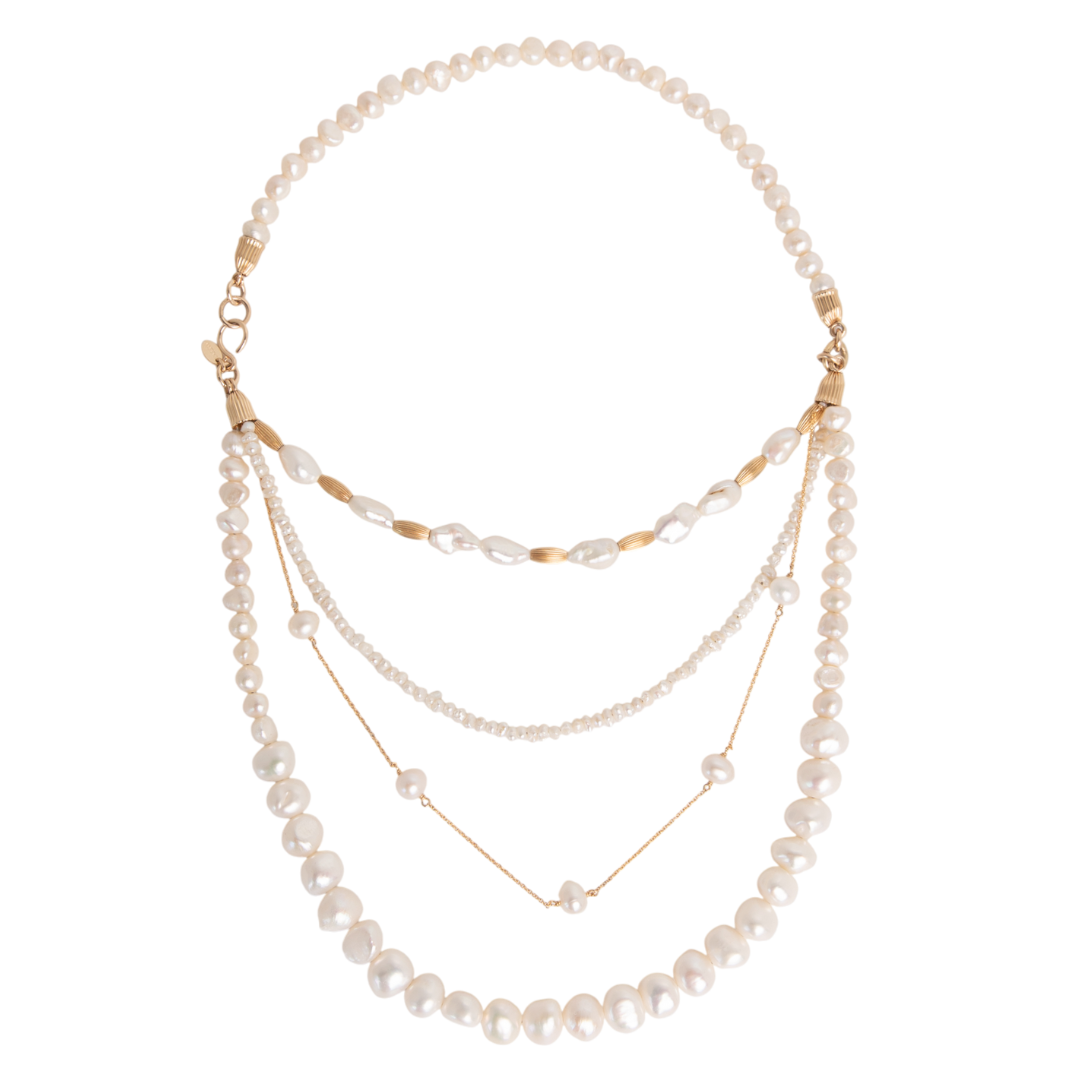 Mantuana Necklace #1 - White Pearl & 14K Gold-Filled Necklaces FW25