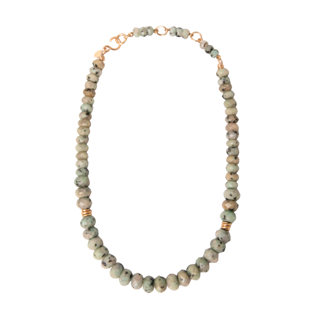 Mawari Necklace #1 (48cm) - Jasper & 14K Gold-Filled Necklaces TARBAY