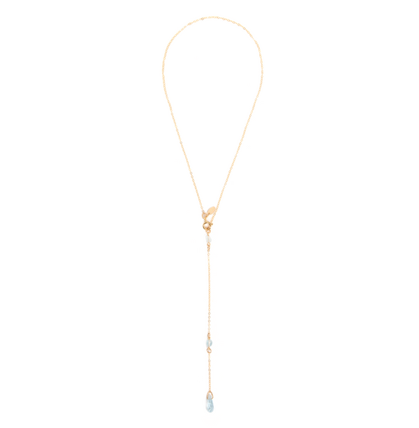 Ginevra Necklace #1 (10mm) - Aquamarine Necklaces TARBAY   