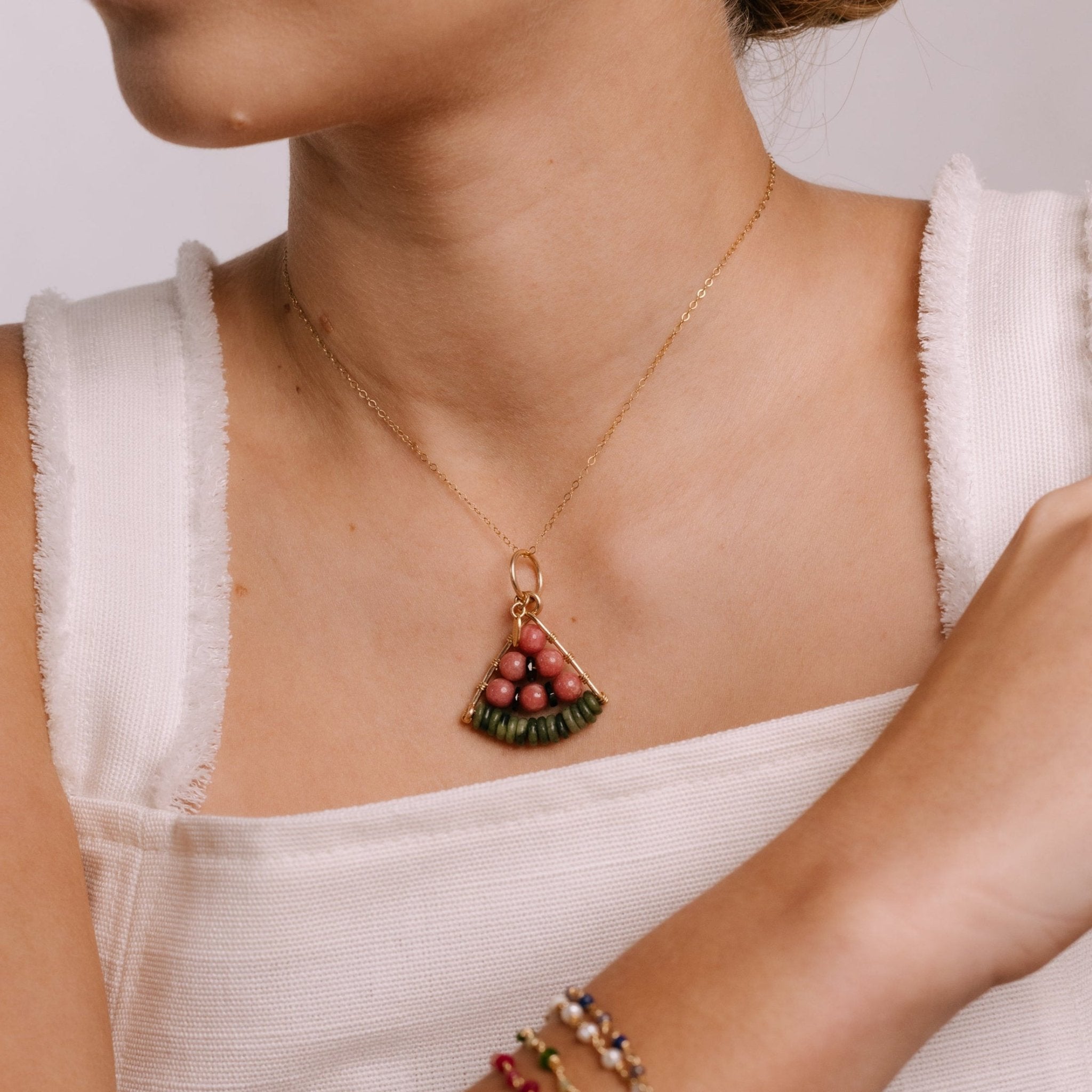 Patilla Charm #4 (30mm) - Rhodonite, Jade & Spinel Charms TARBAY