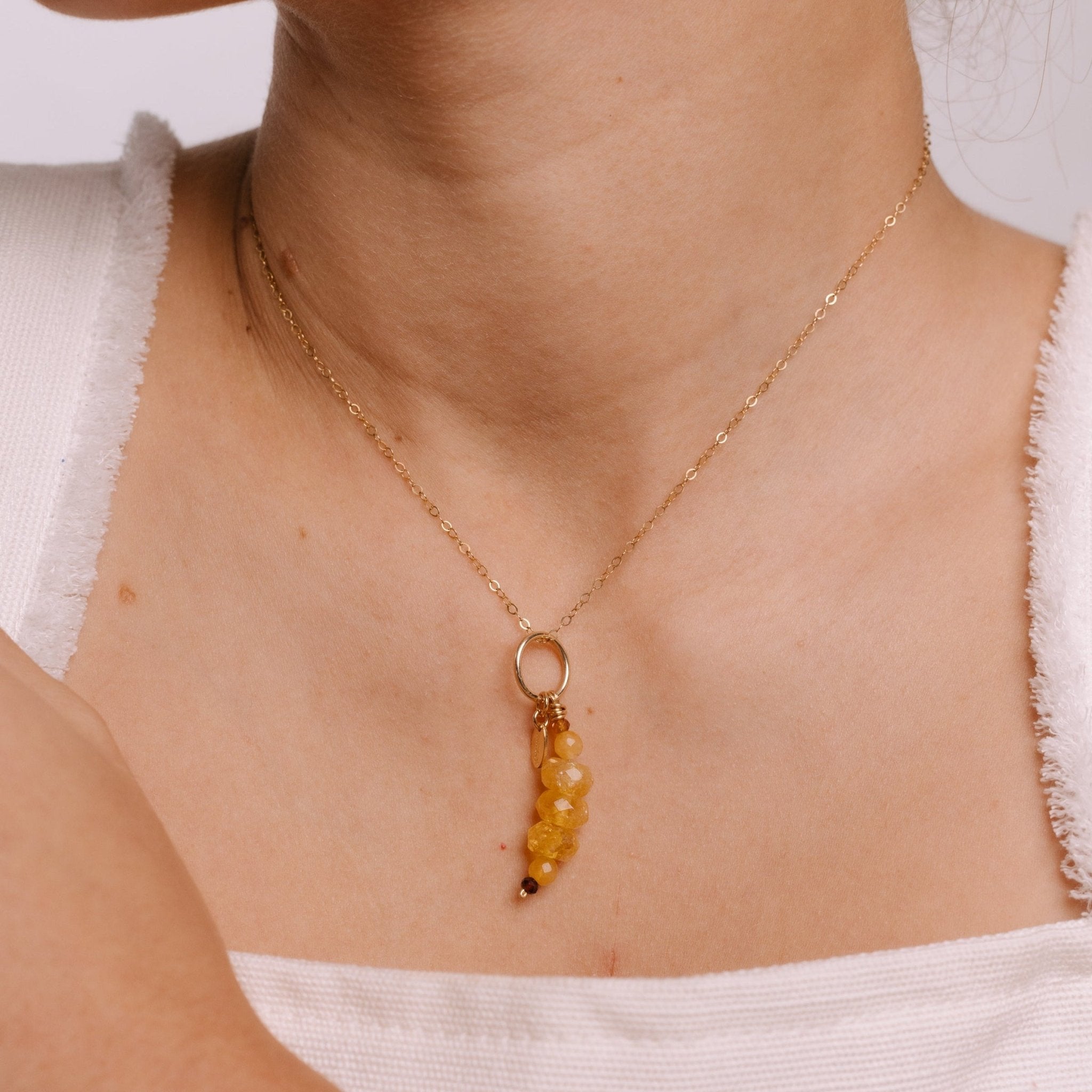 Cambur Charm #2 (30mm) - Yellow Aventurine & Garnet Charms TARBAY