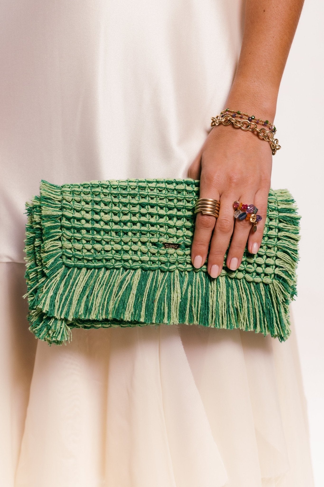 Gossypium Clutch Bag #4 - Meadow Green Clutch & Crossbody Bags TARBAY