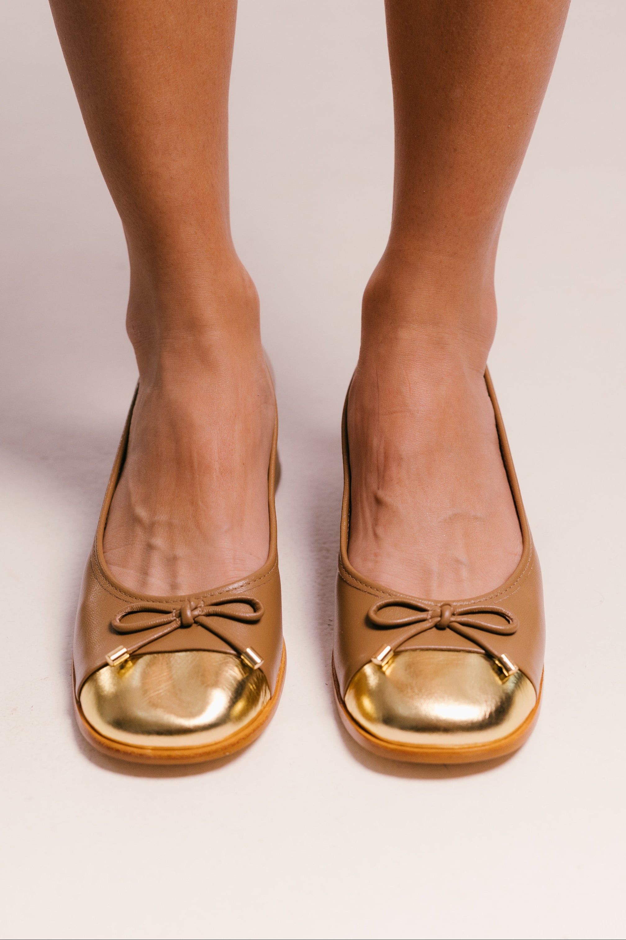 Catalina Block-Heel Ballet Pumps - Peanut Heels TARBAY