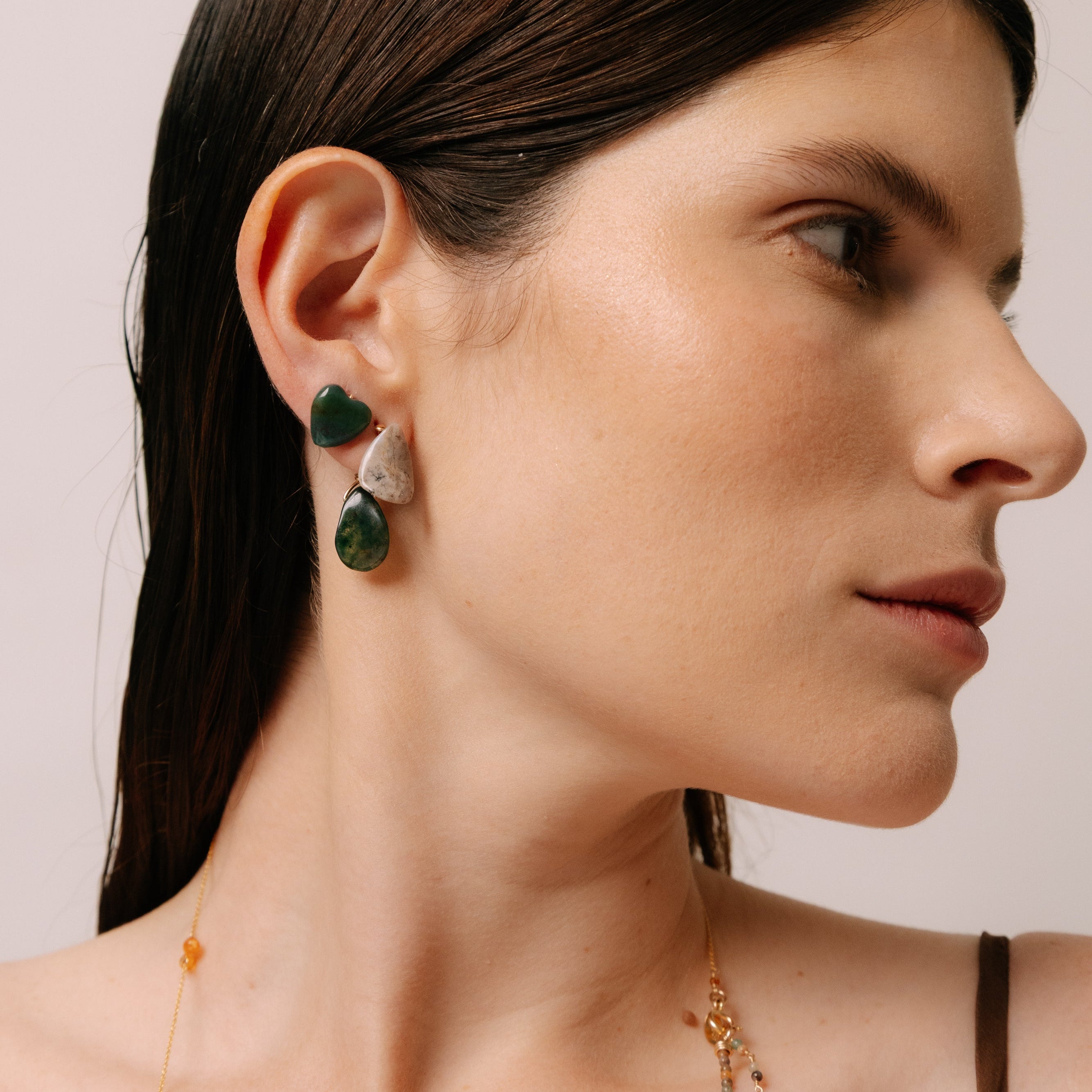 Kanaima Earrings #1 (30mm) - Jasper Multicolor Mix & 14K Gold-Filled Earrings TARBAY