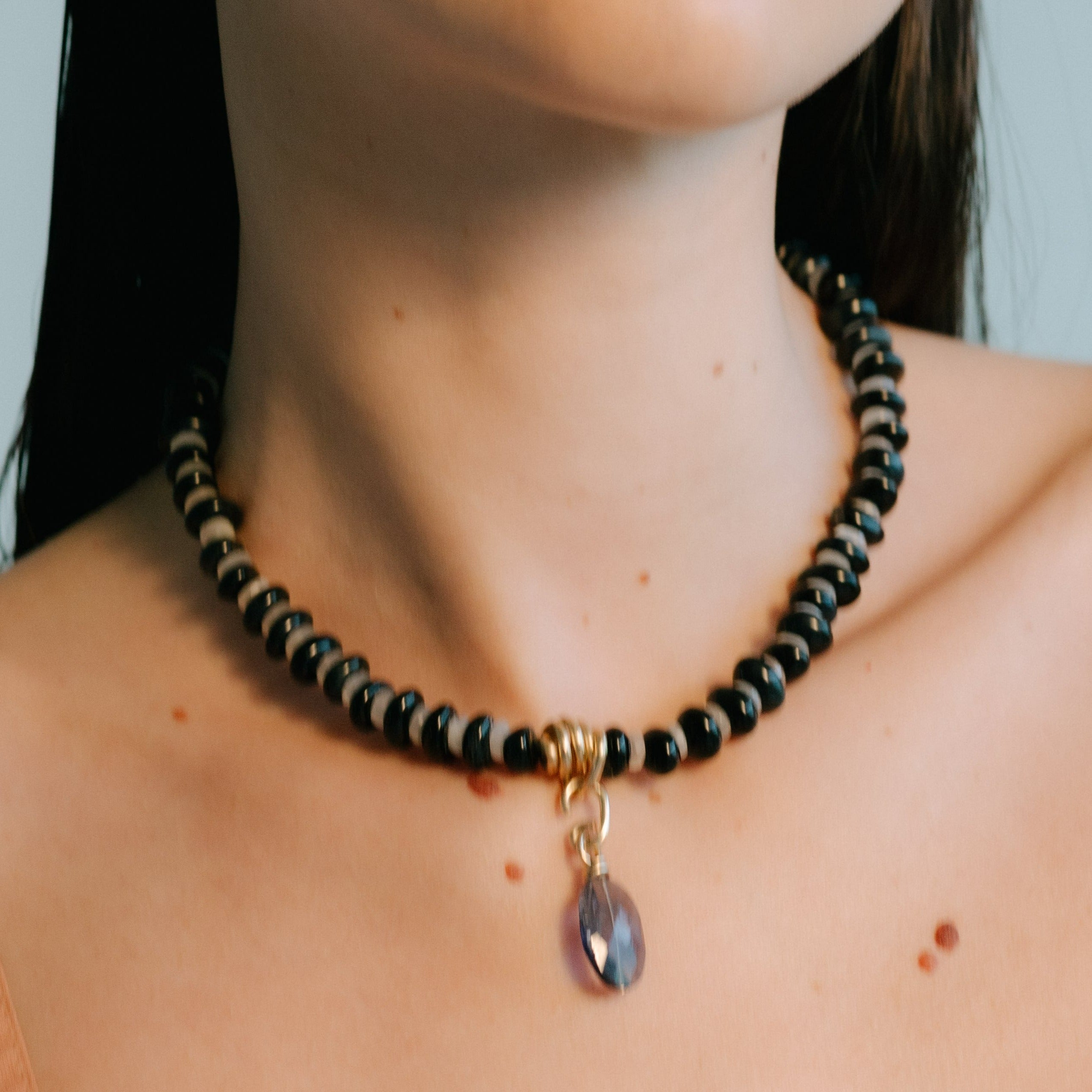 Marejada Necklace #2 (45cm) - Moon Stone & Tiger Eye Necklaces TARBAY   