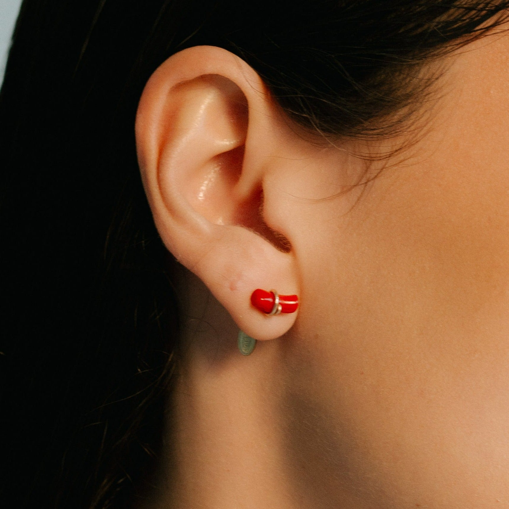 Koralli Earrings #1 (10mm) - Red Coral Earrings TARBAY   